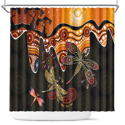 Dragonfly Aboriginal Australia Shower Curtain Indigenous Art