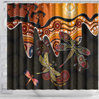 Dragonfly Aboriginal Australia Shower Curtain Indigenous Art