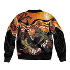 Dragonfly Aboriginal Australia Sleeve Zip Bomber Jacket Indigenous Art