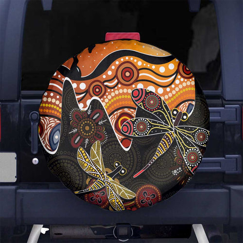 Dragonfly Aboriginal Australia Spare Tire Cover Indigenous Art