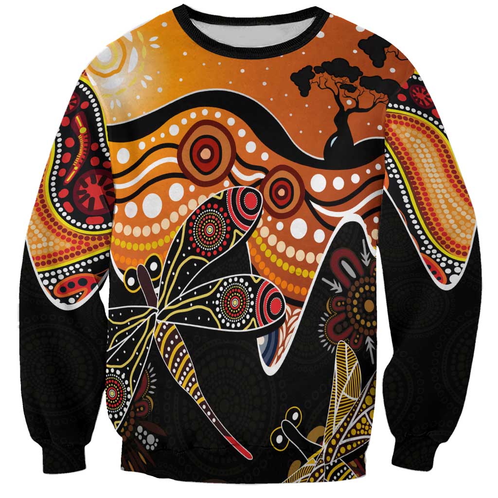 Dragonfly Aboriginal Australia Sweatshirt Indigenous Art