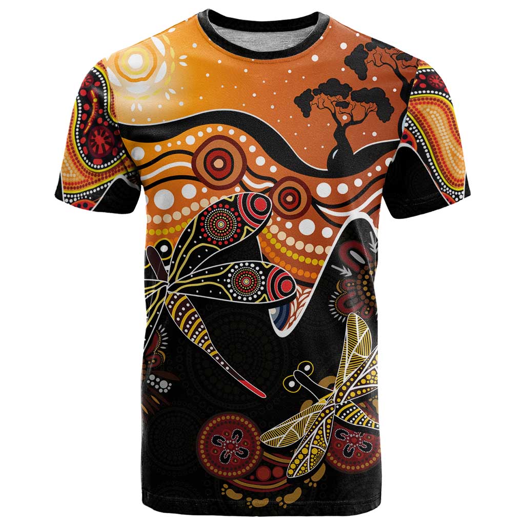 Dragonfly Aboriginal Australia T Shirt Indigenous Art