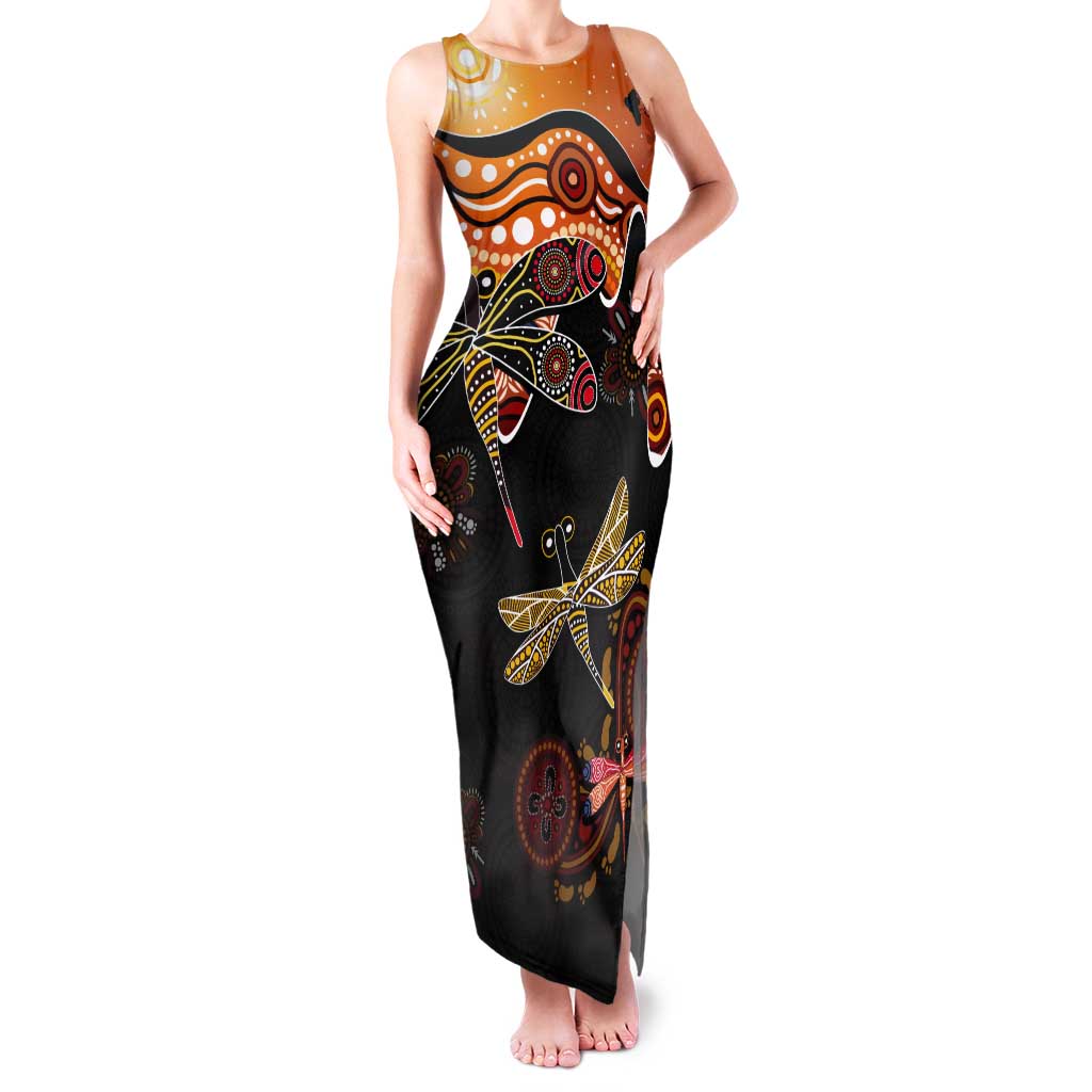 Dragonfly Aboriginal Australia Tank Maxi Dress Indigenous Art