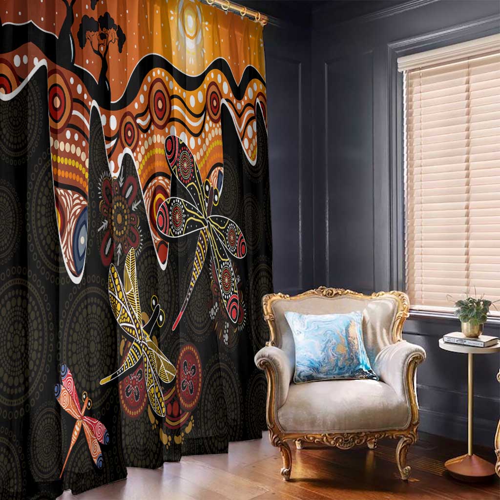 Dragonfly Aboriginal Australia Window Curtain Indigenous Art