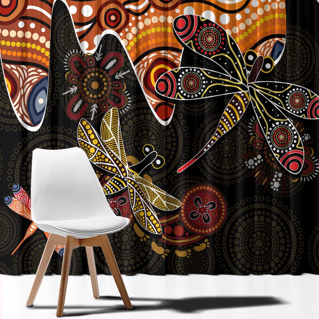 Dragonfly Aboriginal Australia Window Curtain Indigenous Art