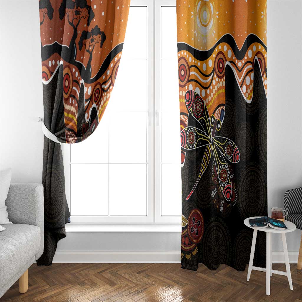 Dragonfly Aboriginal Australia Window Curtain Indigenous Art