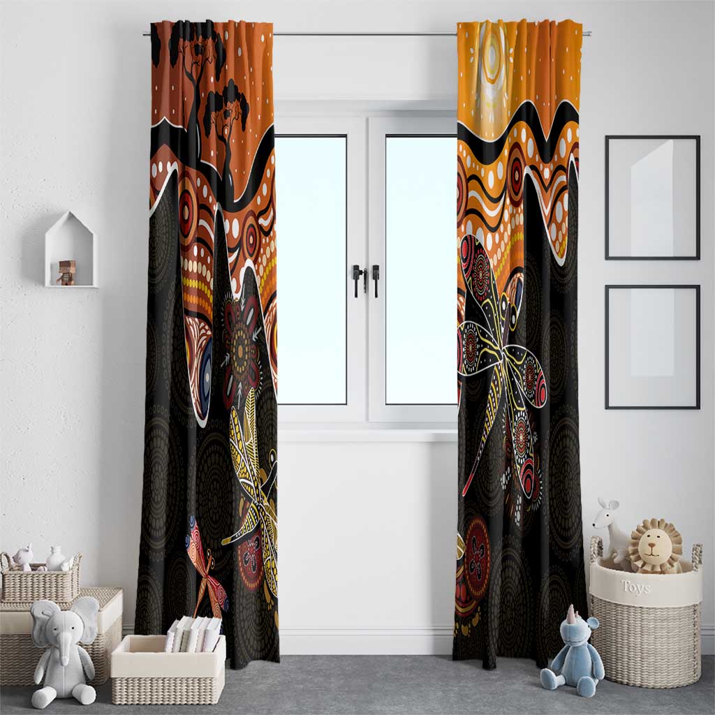 Dragonfly Aboriginal Australia Window Curtain Indigenous Art