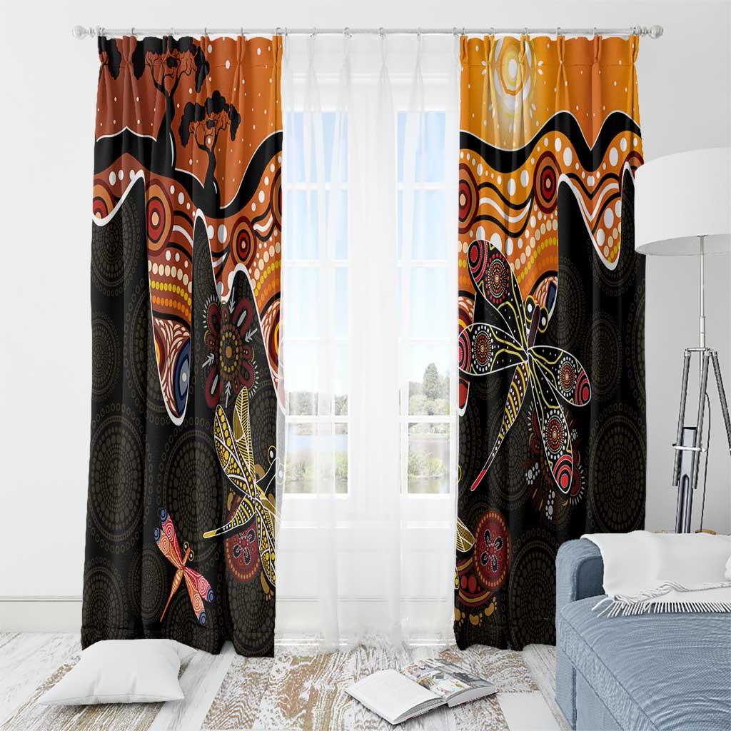 Dragonfly Aboriginal Australia Window Curtain Indigenous Art