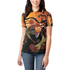Dragonfly Aboriginal Australia Women Polo Shirt Indigenous Art