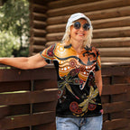 Dragonfly Aboriginal Australia Women Polo Shirt Indigenous Art