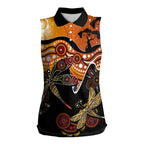Dragonfly Aboriginal Australia Women Sleeveless Polo Shirt Indigenous Art