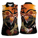 Dragonfly Aboriginal Australia Women Sleeveless Polo Shirt Indigenous Art