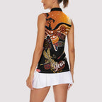 Dragonfly Aboriginal Australia Women Sleeveless Polo Shirt Indigenous Art