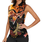 Dragonfly Aboriginal Australia Women Sleeveless Polo Shirt Indigenous Art