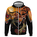 Dragonfly Aboriginal Australia Zip Hoodie Indigenous Art