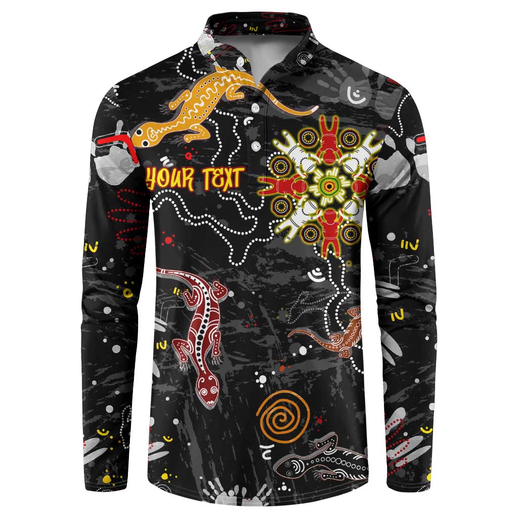 Lizard Aboriginal Australia Button Sweatshirt