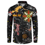 Lizard Aboriginal Australia Button Sweatshirt