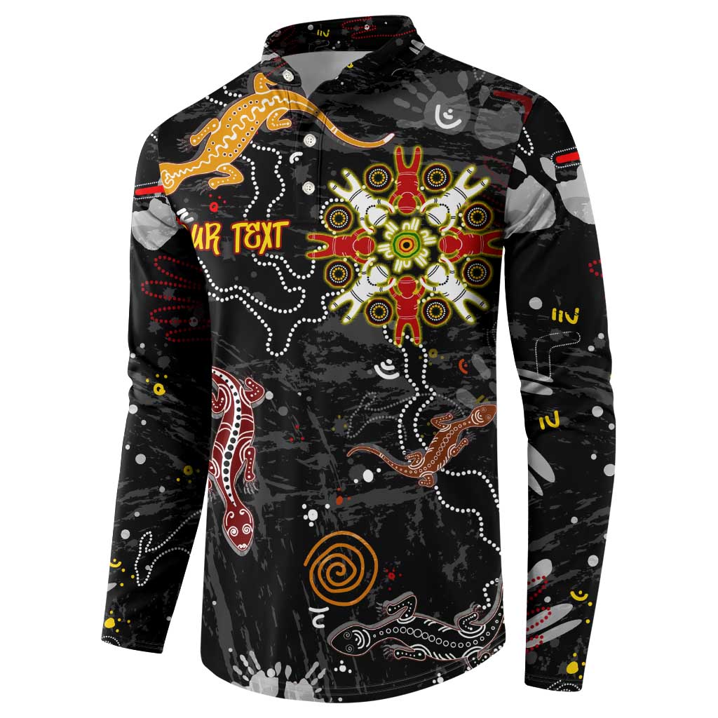 Lizard Aboriginal Australia Button Sweatshirt