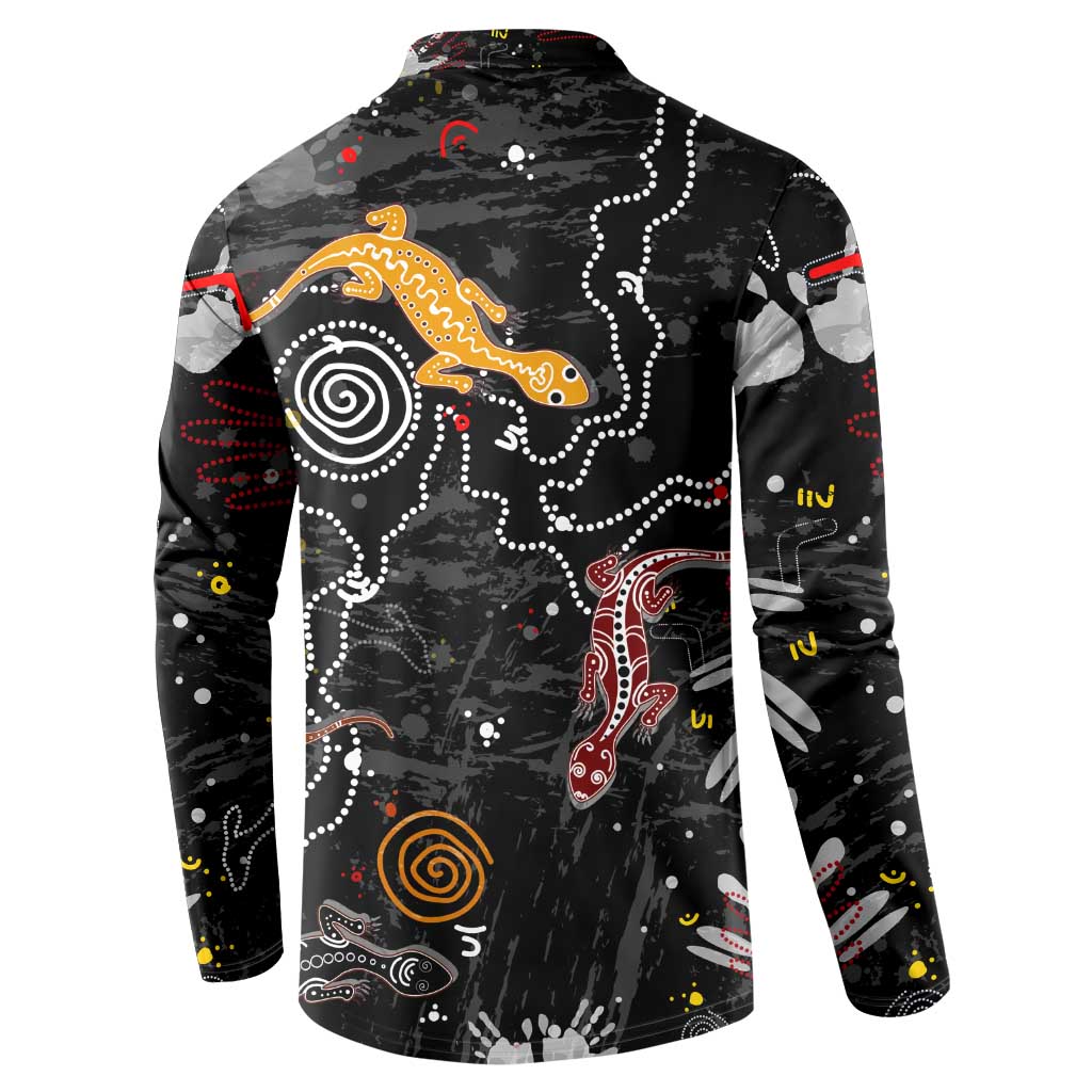 Lizard Aboriginal Australia Button Sweatshirt