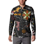 Lizard Aboriginal Australia Button Sweatshirt