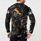 Lizard Aboriginal Australia Button Sweatshirt