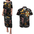 Lizard Aboriginal Australia Couples Matching Puletasi and Hawaiian Shirt