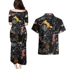 Lizard Aboriginal Australia Couples Matching Puletasi and Hawaiian Shirt