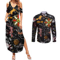 Lizard Aboriginal Australia Couples Matching Summer Maxi Dress and Long Sleeve Button Shirt