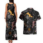 Lizard Aboriginal Australia Couples Matching Tank Maxi Dress and Hawaiian Shirt