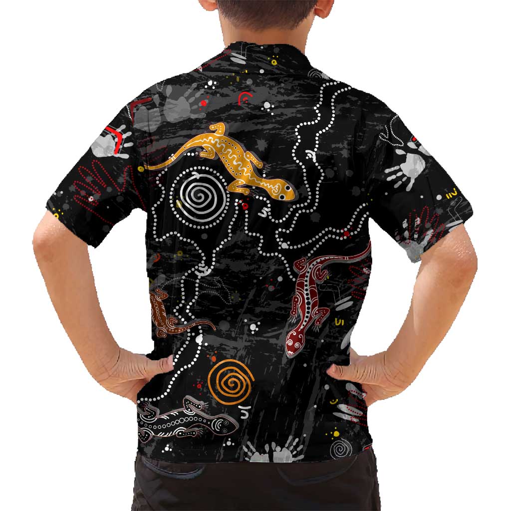 Lizard Aboriginal Australia Family Matching Long Sleeve Bodycon Dress and Hawaiian Shirt