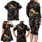 Lizard Aboriginal Australia Family Matching Long Sleeve Bodycon Dress and Hawaiian Shirt