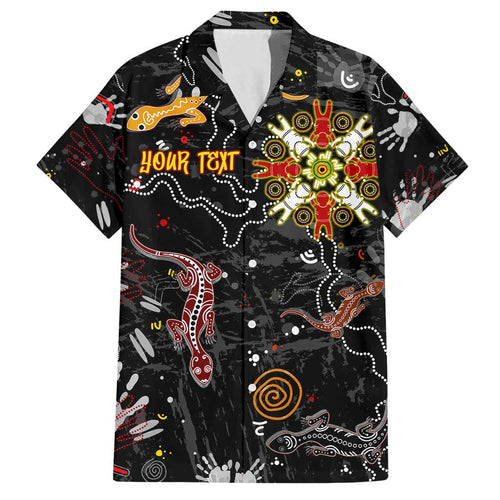 Lizard Aboriginal Australia Family Matching Long Sleeve Bodycon Dress and Hawaiian Shirt