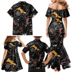 Lizard Aboriginal Australia Family Matching Mermaid Dress and Hawaiian Shirt
