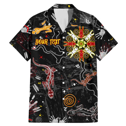 Lizard Aboriginal Australia Family Matching Mermaid Dress and Hawaiian Shirt