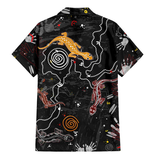 Lizard Aboriginal Australia Family Matching Mermaid Dress and Hawaiian Shirt