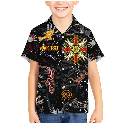 Lizard Aboriginal Australia Family Matching Mermaid Dress and Hawaiian Shirt