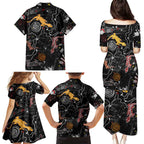 Lizard Aboriginal Australia Family Matching Puletasi and Hawaiian Shirt