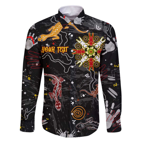 Lizard Aboriginal Australia Family Matching Puletasi and Hawaiian Shirt