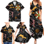 Lizard Aboriginal Australia Family Matching Summer Maxi Dress and Hawaiian Shirt