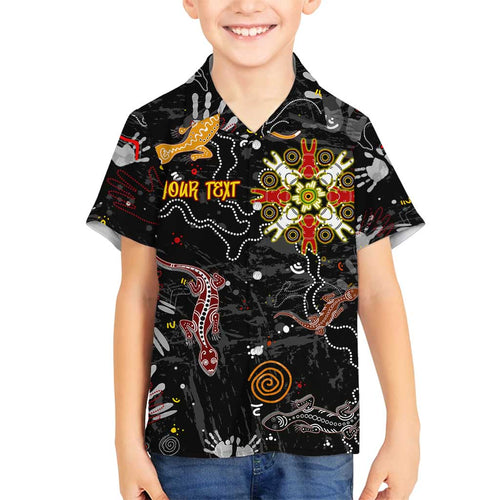 Lizard Aboriginal Australia Family Matching Summer Maxi Dress and Hawaiian Shirt