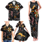 Lizard Aboriginal Australia Family Matching Tank Maxi Dress and Hawaiian Shirt