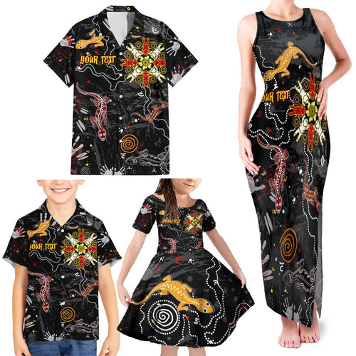 Lizard Aboriginal Australia Family Matching Tank Maxi Dress and Hawaiian Shirt