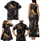 Lizard Aboriginal Australia Family Matching Tank Maxi Dress and Hawaiian Shirt