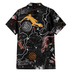 Lizard Aboriginal Australia Family Matching Tank Maxi Dress and Hawaiian Shirt