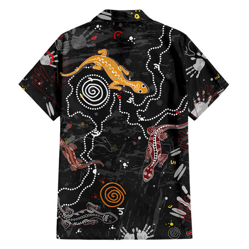 Lizard Aboriginal Australia Family Matching Tank Maxi Dress and Hawaiian Shirt