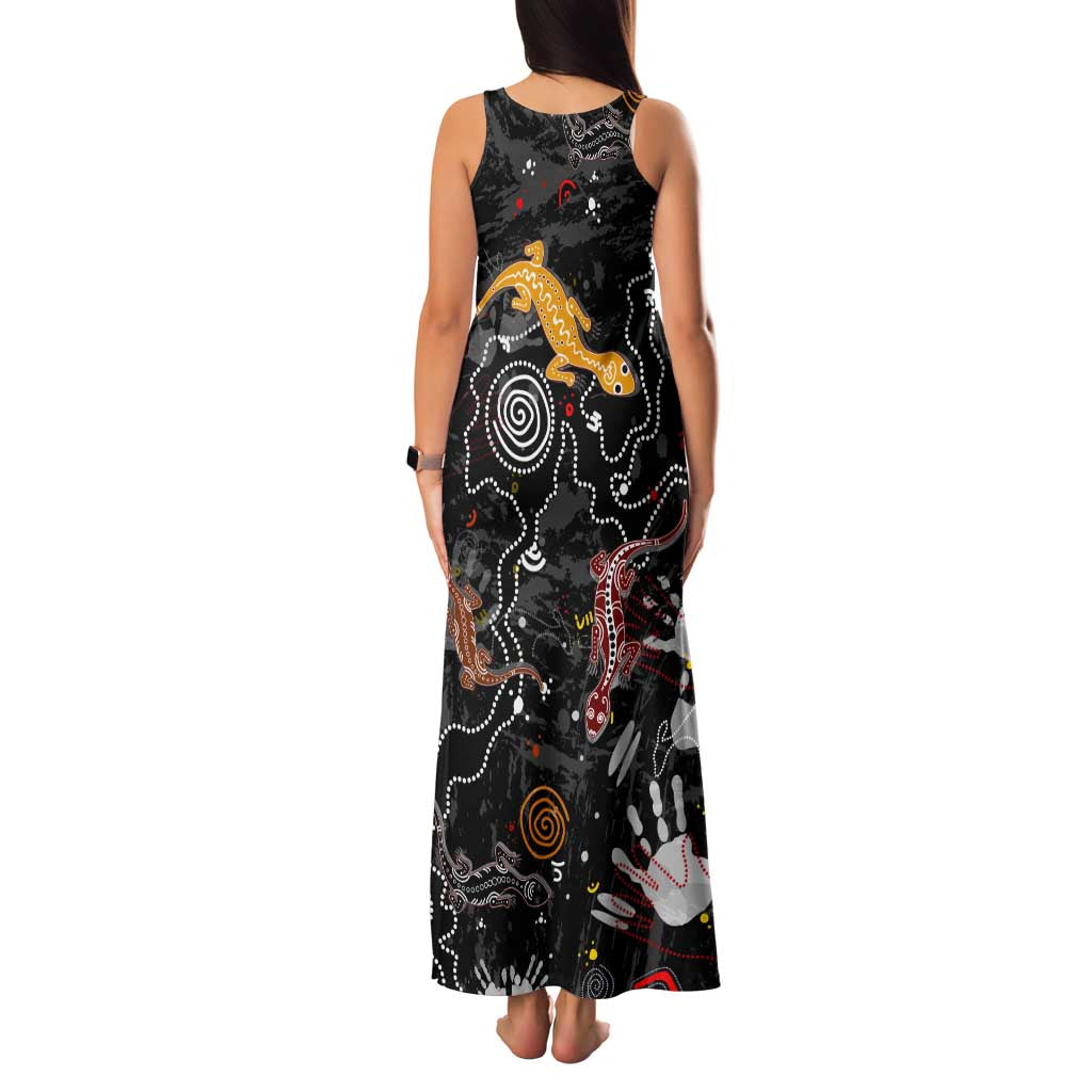 Lizard Aboriginal Australia Family Matching Tank Maxi Dress and Hawaiian Shirt