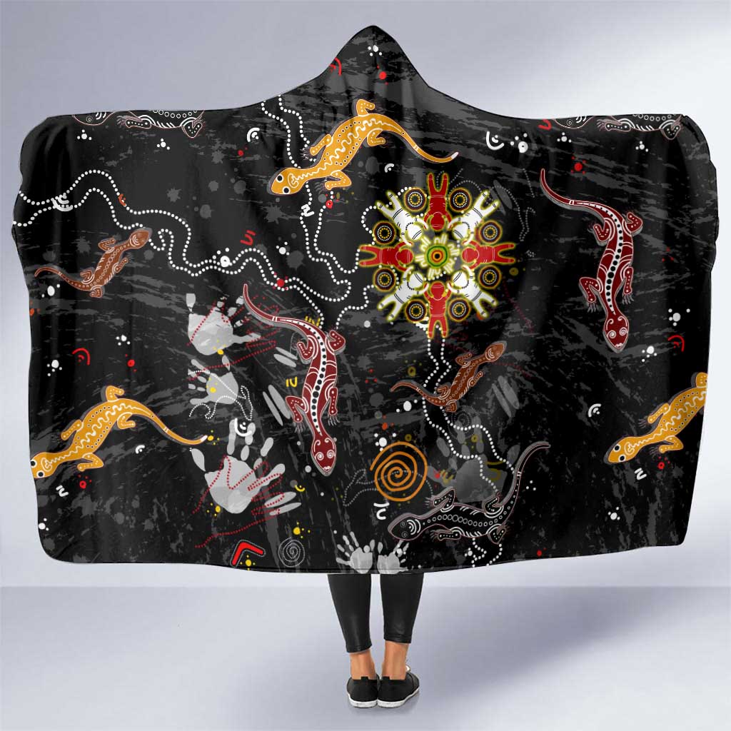 Lizard Aboriginal Australia Hooded Blanket