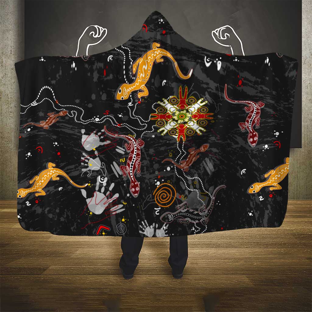 Lizard Aboriginal Australia Hooded Blanket