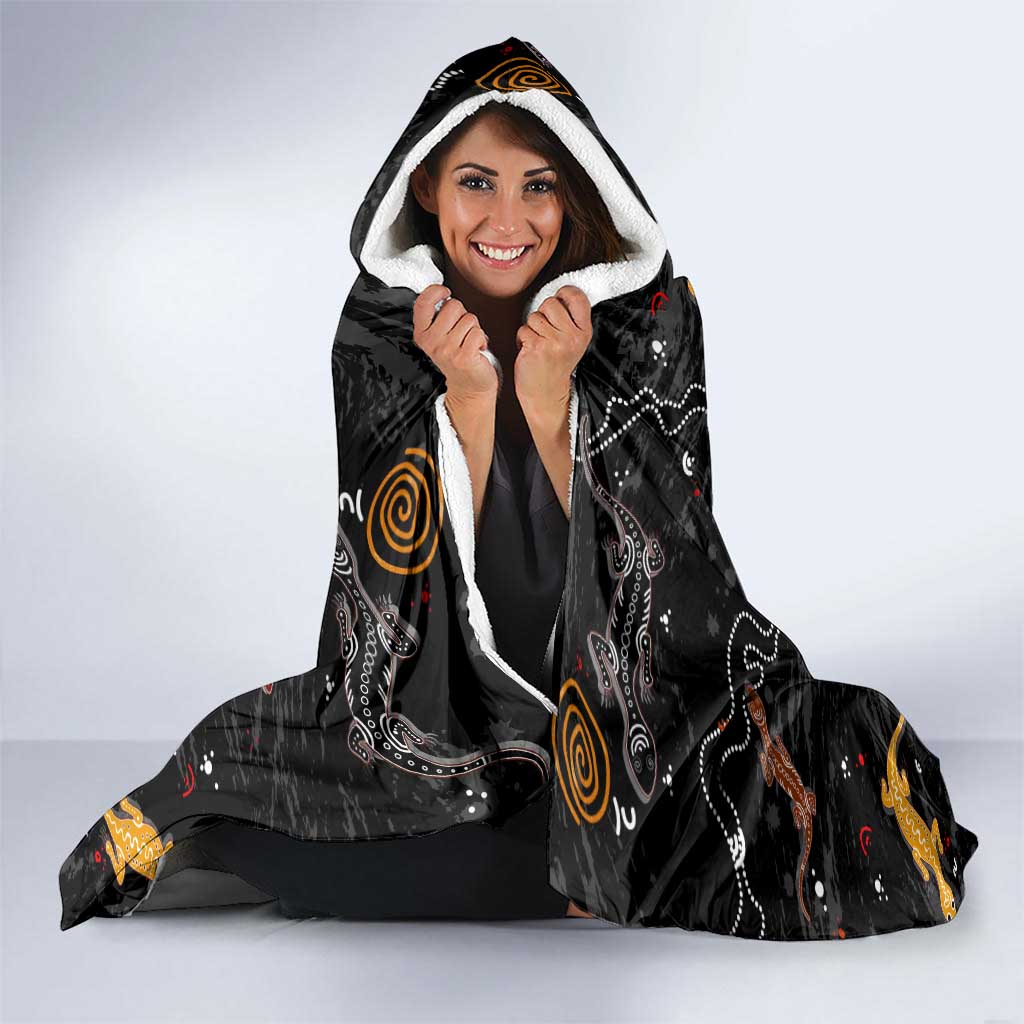 Lizard Aboriginal Australia Hooded Blanket