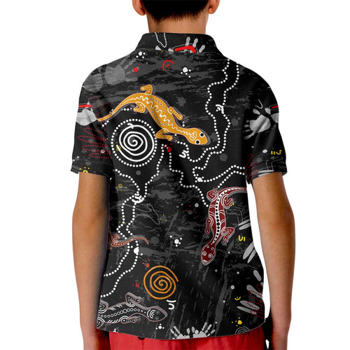 Lizard Aboriginal Australia Kid Polo Shirt